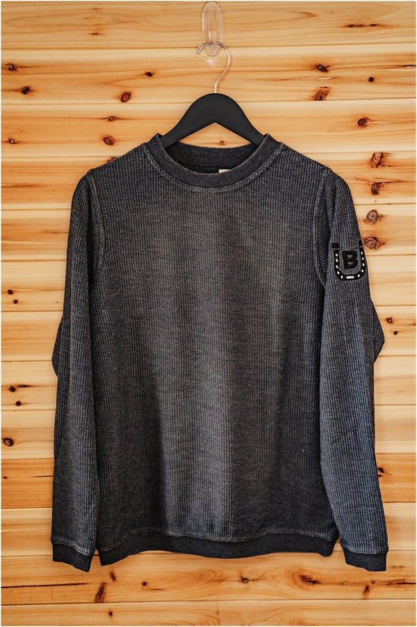 Corduroy Knit Pullover Crew, Womens