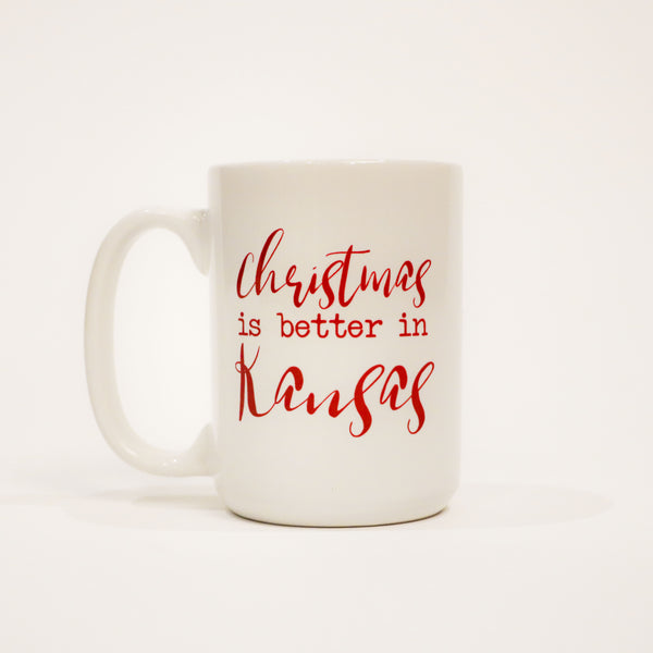 Christmas Is Better In Kansas Mug