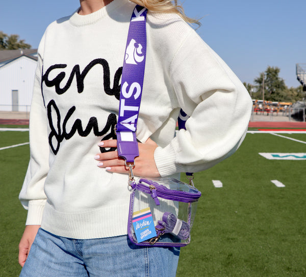 Kansas State Clear Sling Bag with Logo Strap
