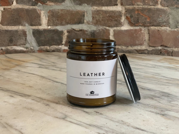 Leather 9 oz Soy Candle