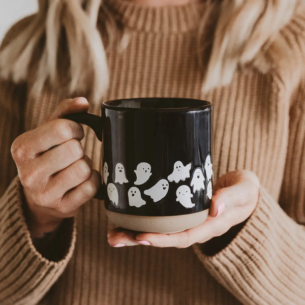 Ghost Pattern Stoneware Coffee Mug