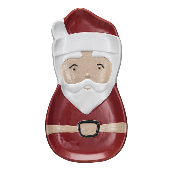 Large Stoneware Santa Shaped Plate