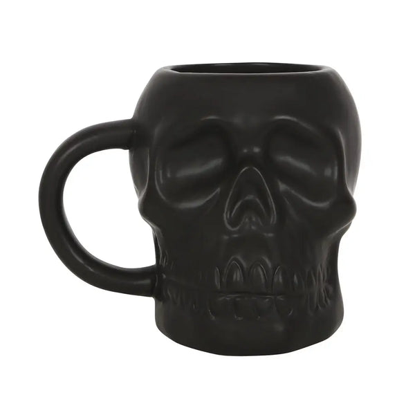 Matte Black Halloween Skull Mug