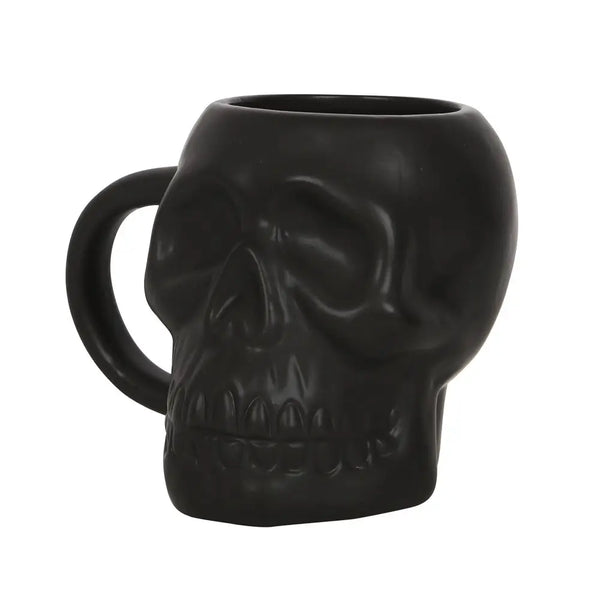 Matte Black Halloween Skull Mug