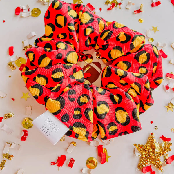 Red Gold Leopard Regular Scrunchy