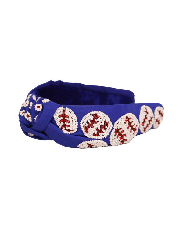 Blue Baseball Headband
