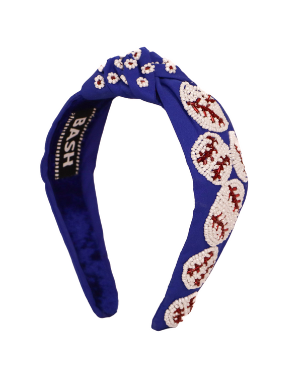 Blue Baseball Headband