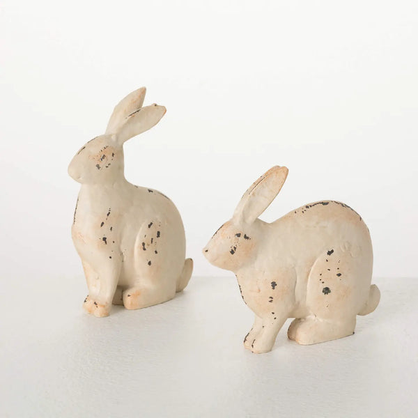 Small Rustic Bunny 2pc Figurines