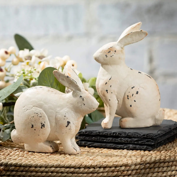 Small Rustic Bunny 2pc Figurines